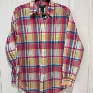 Lauren Ralph Lauren Women’s Multicolor Spring Plaid Button Shirt 14 Cotton Love